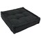 20-inch Square Corded Floor Pillow with Button Tufts - Black